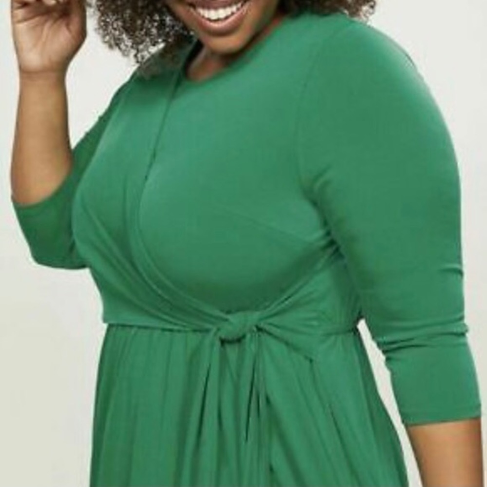 Gorgeous green faux wrap dress